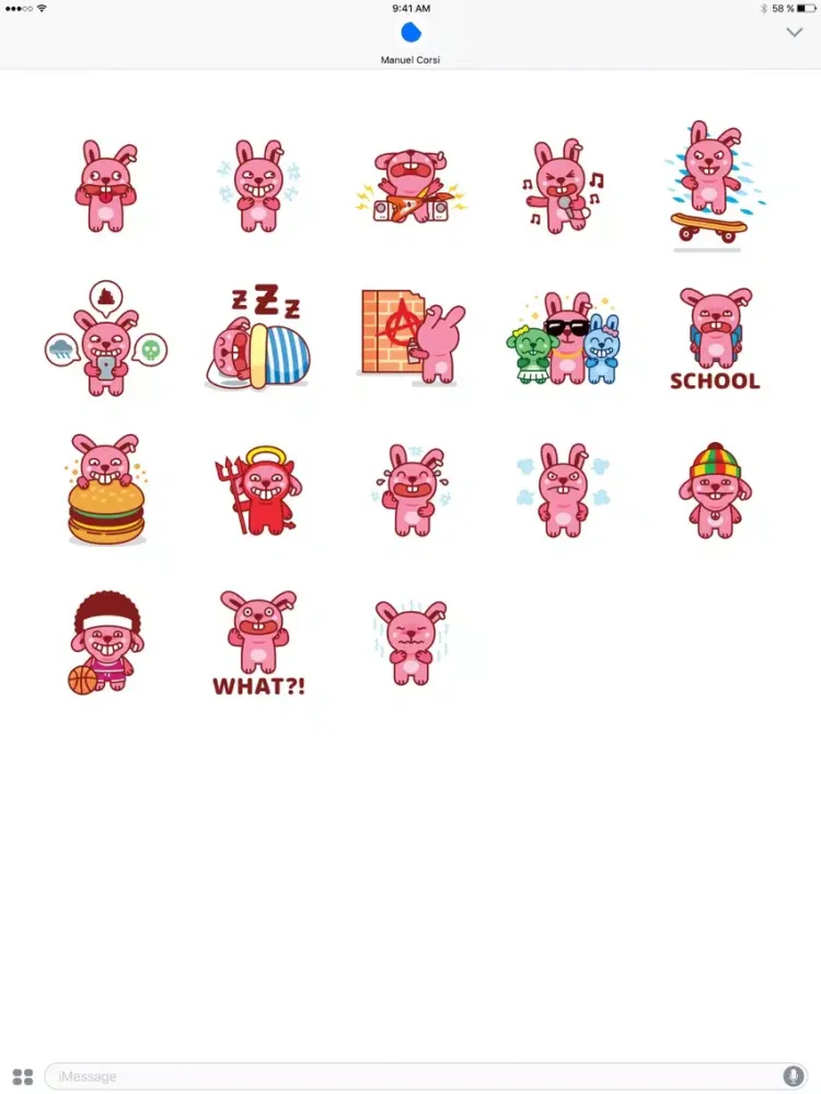 Brat Bunny Stickers iPad  スクリーンショット