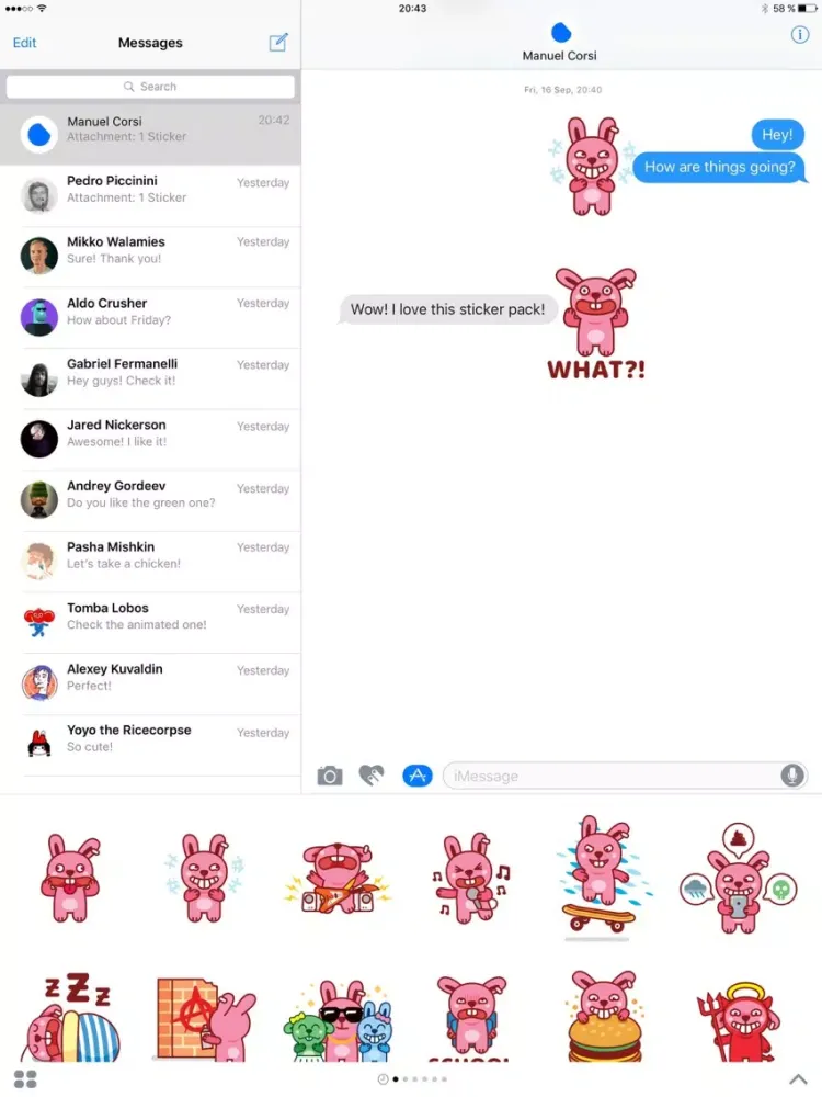 Brat Bunny Stickers iPad  スクリーンショット