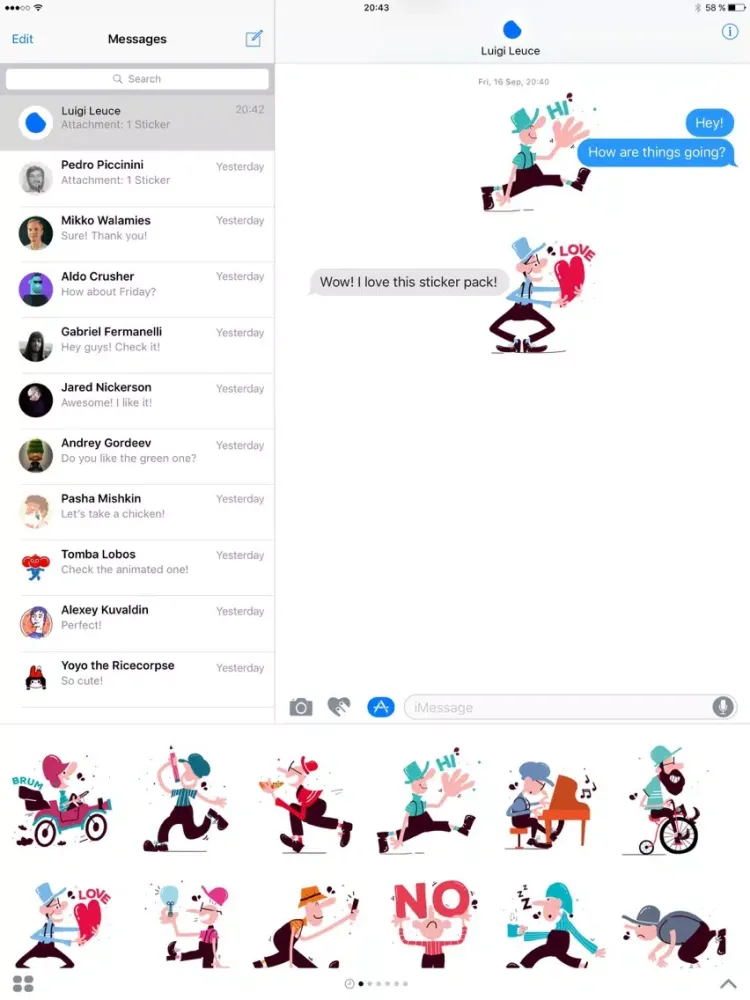 Funny People Stickers iPad  Screenshots