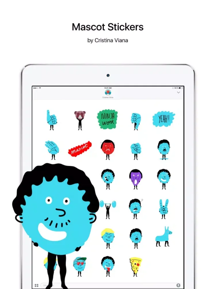 Capturas de tela do Mascot Stickers iPad 