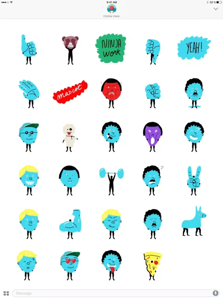 Capturas de tela do Mascot Stickers iPad 