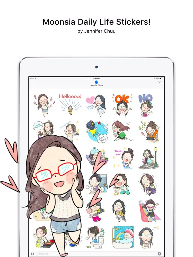 Moonsia Daily Life Stickers iPad 应用截图