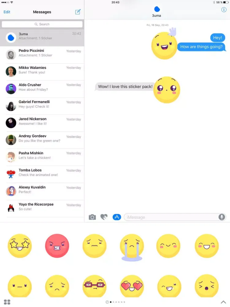 Tangkapan layar Yellow Emojis - Animated Sticker Keyboard iPad 