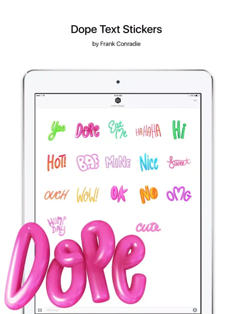 Dope Text Stickers iPad  Screenshots