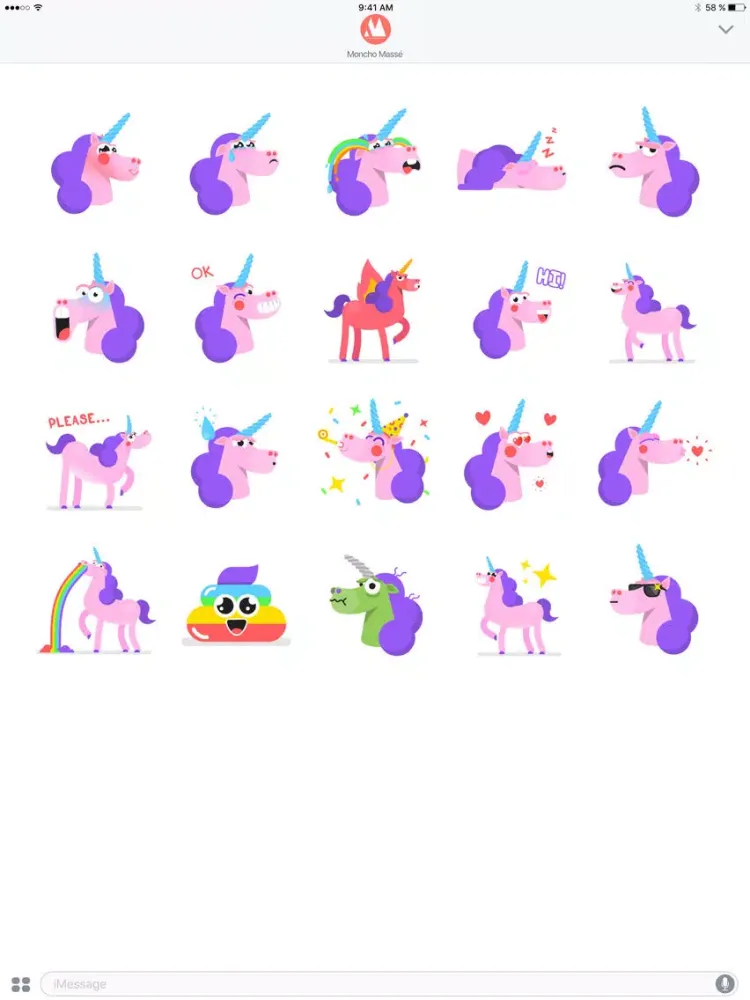 Capturas de pantalla de Moncho the Unicorn – Animated Stickers iPad 