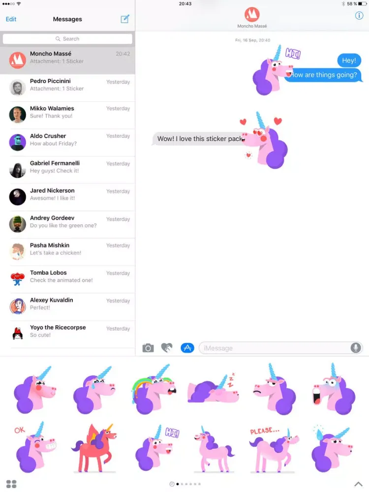 Capturas de pantalla de Moncho the Unicorn – Animated Stickers iPad 