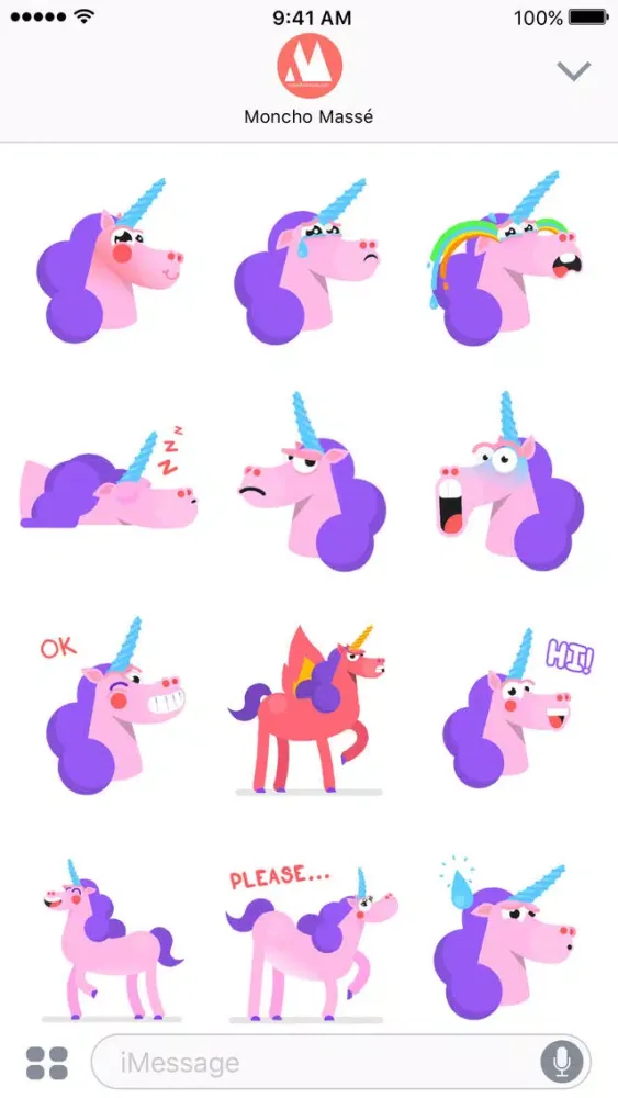 Capturas de pantalla de Moncho the Unicorn – Animated Stickers