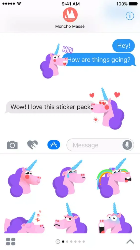 Capturas de pantalla de Moncho the Unicorn – Animated Stickers