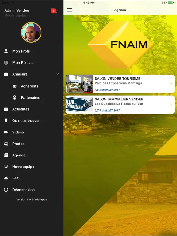 Zrzuty ekranu FNAIM Vendée Annuaire iPad 