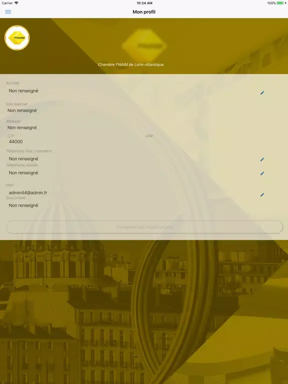 Ảnh chụp màn hình của FNAIM Loire Atlantique iPad 