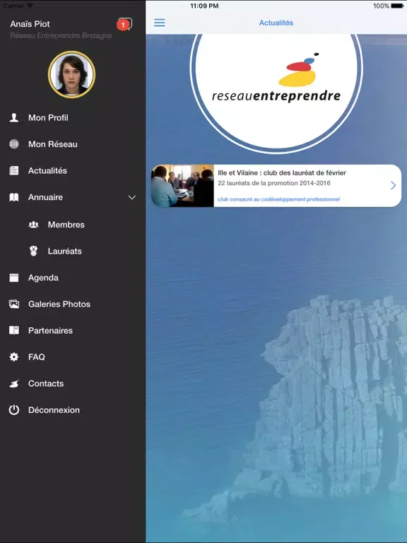 reseau entreprendre bretagne iPad  Ekran Görüntüleri