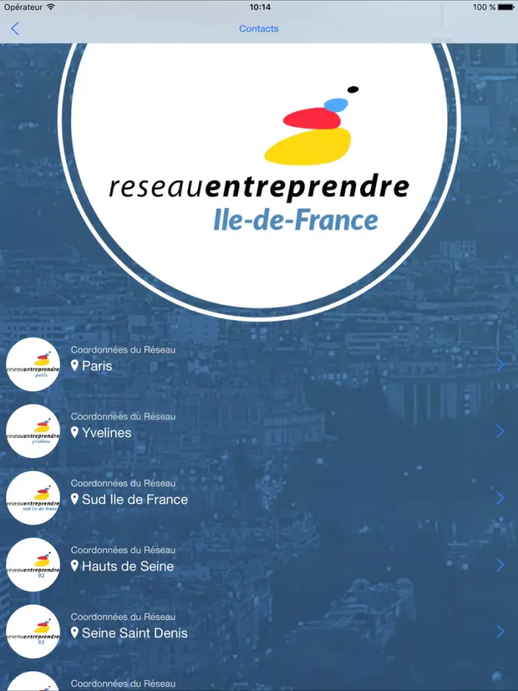 Captures d'écran de Reseau Entreprendre Ile-de-France iPad 