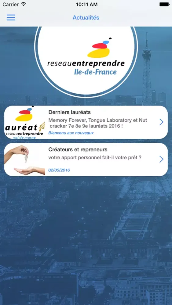 Captures d'écran de Reseau Entreprendre Ile-de-France