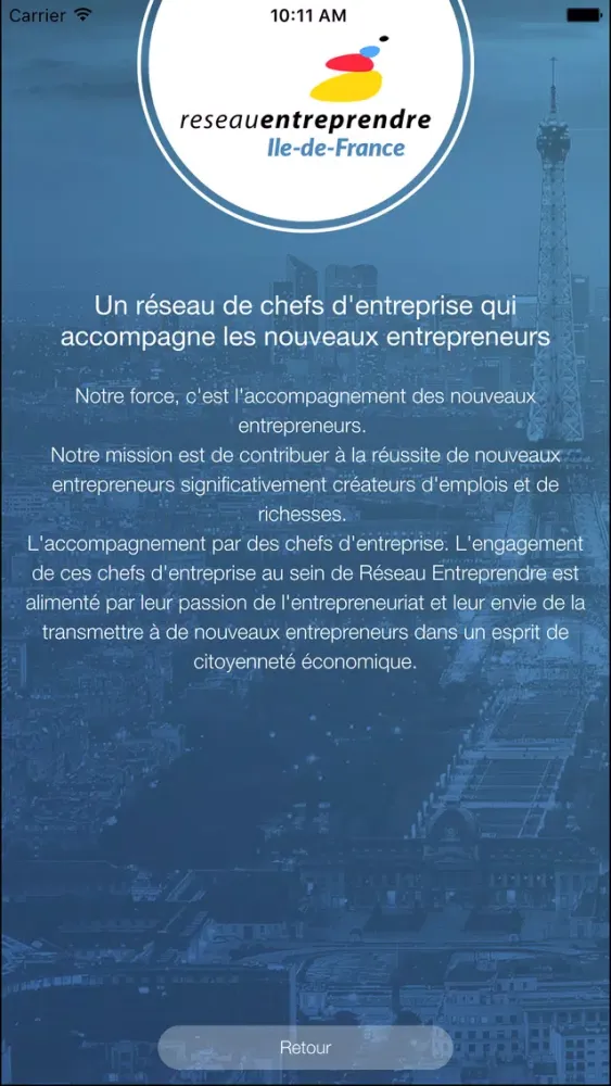 Captures d'écran de Reseau Entreprendre Ile-de-France