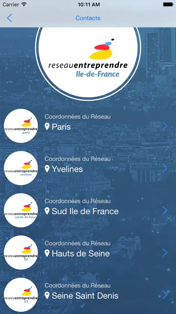 Captures d'écran de Reseau Entreprendre Ile-de-France