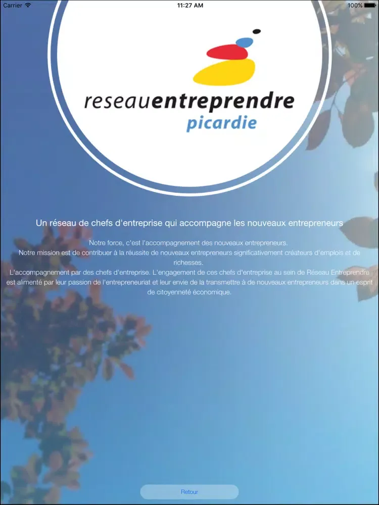 Ảnh chụp màn hình của reseau entreprendre picardie iPad 