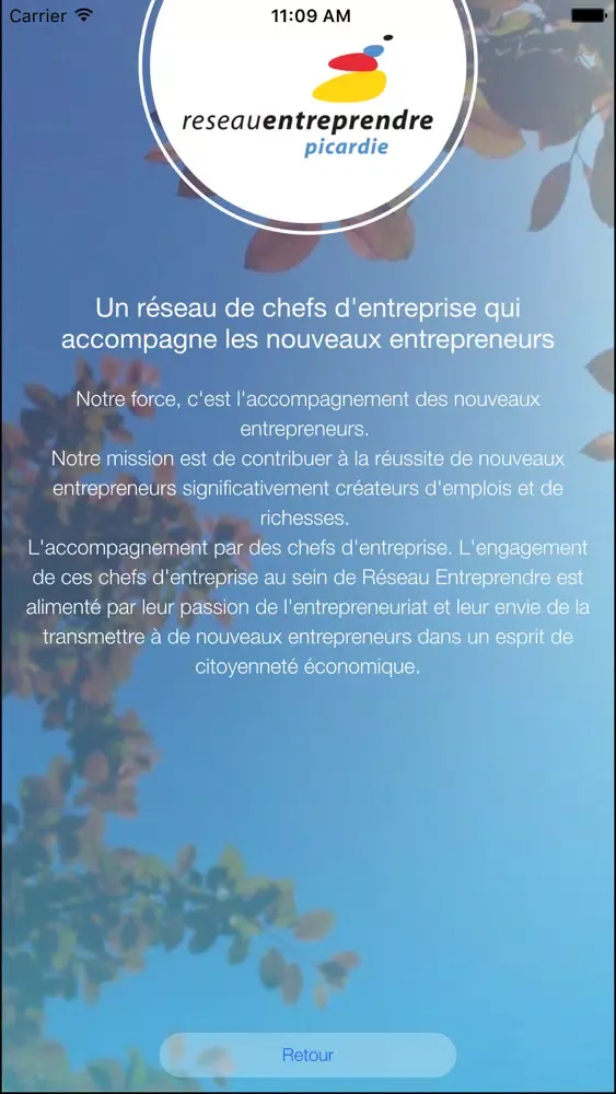 Ảnh chụp màn hình của reseau entreprendre picardie