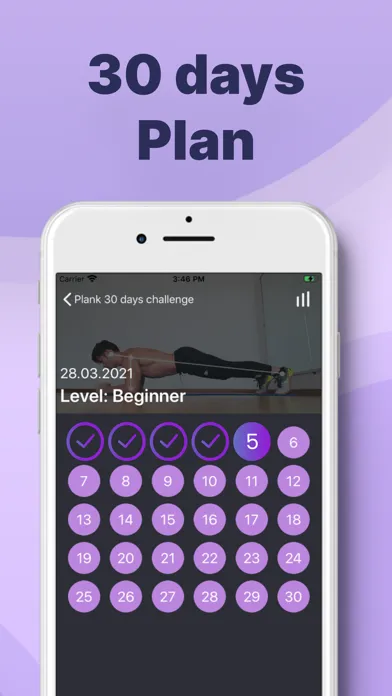 Zrzuty ekranu 30 day - plank challenges