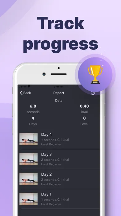 Zrzuty ekranu 30 day - plank challenges