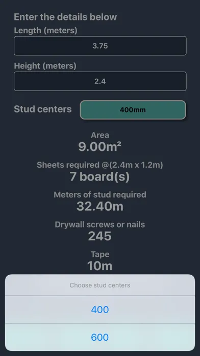 صور Plaster & Stud Wall Calculator