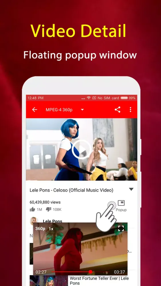 Tangkapan layar Video Tube Player