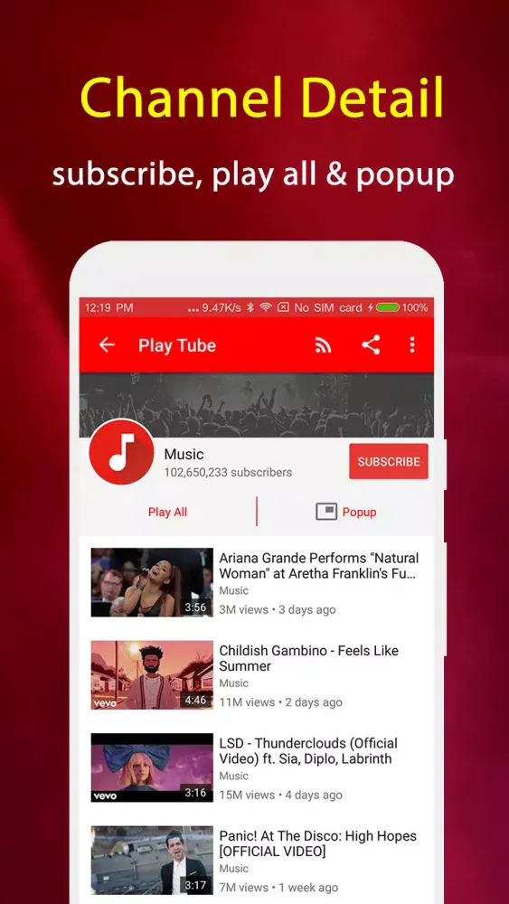 Tangkapan layar Video Tube Player