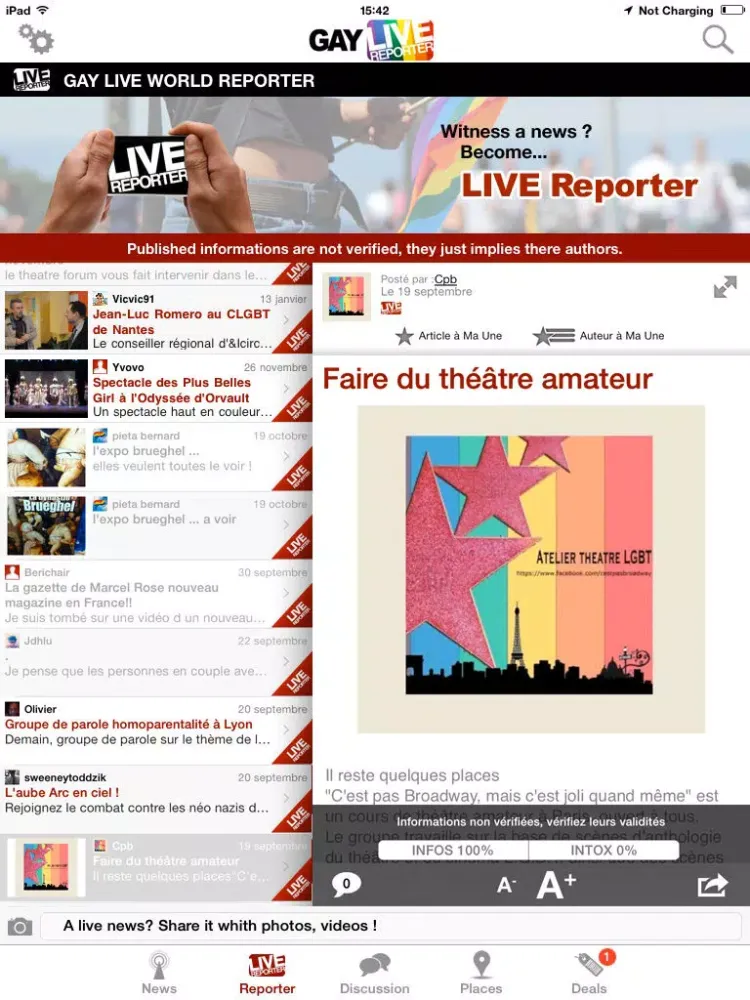 Gay Live World : All News to Lesbians, Gays, Bi and Trans iPad  स्क्रीनशॉट