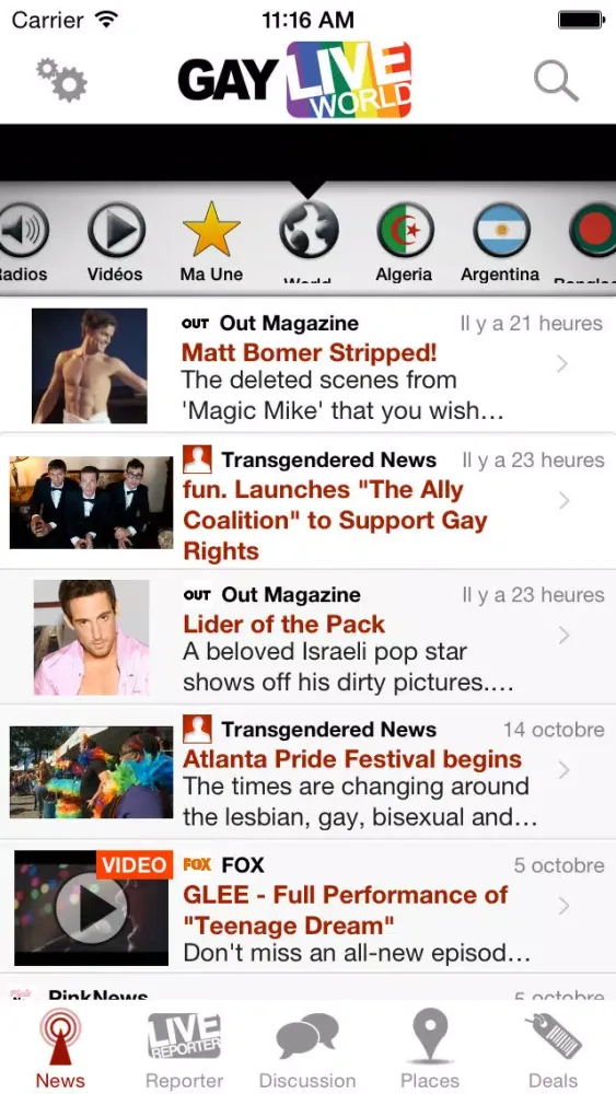 Gay Live World : All News to Lesbians, Gays, Bi and Trans स्क्रीनशॉट