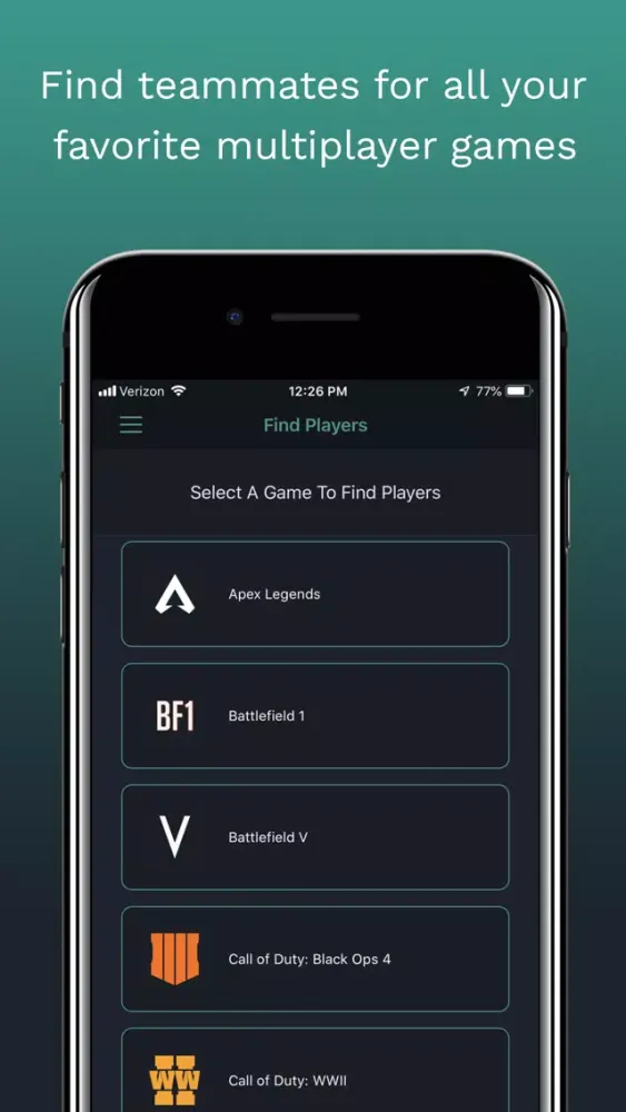 Ảnh chụp màn hình của Team Up - LFG for Gamers
