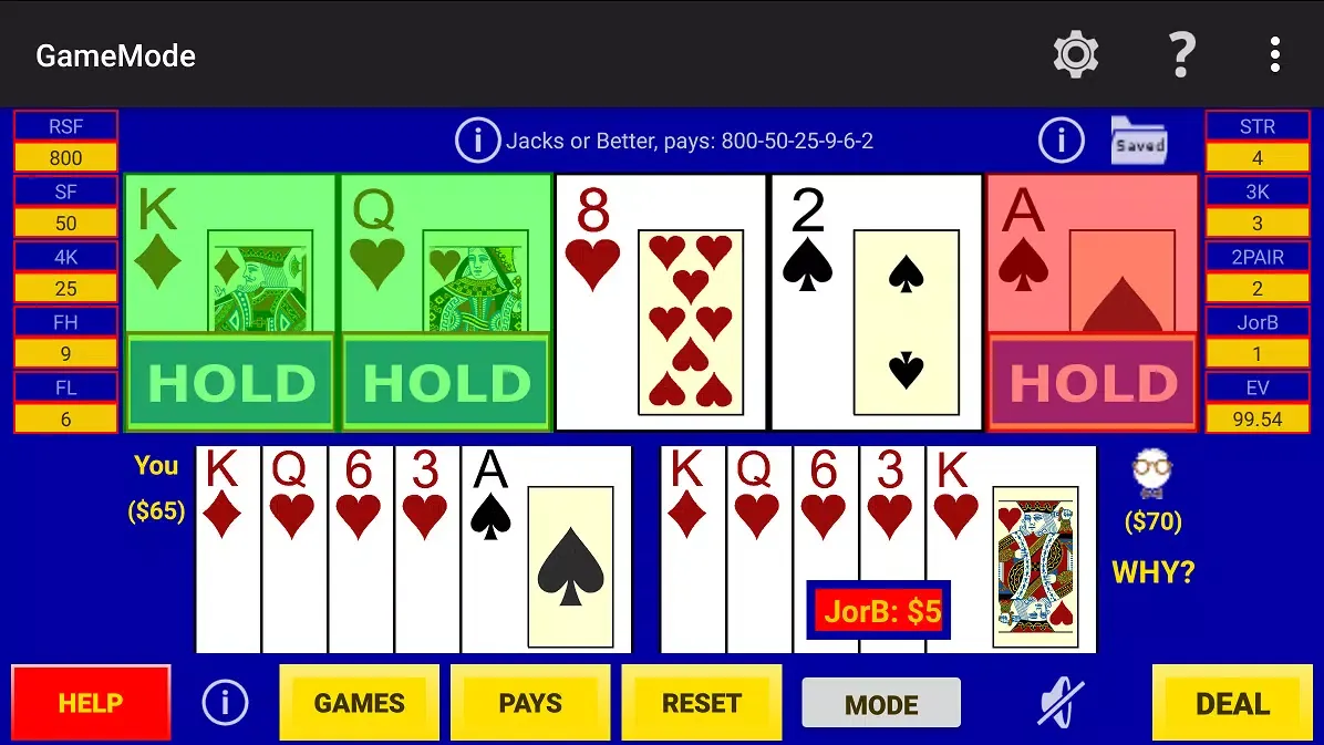 Tangkapan layar Play Perfect Video Poker Lite
