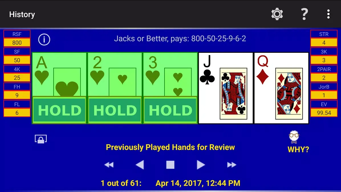 Tangkapan layar Play Perfect Video Poker Lite