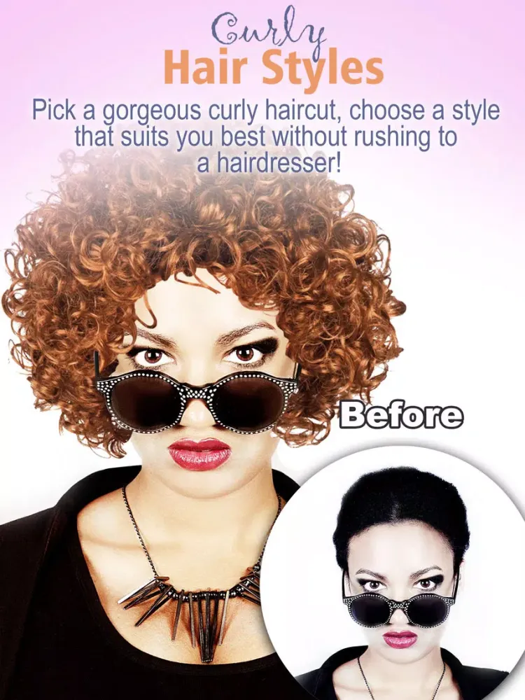 Curly Hair Styles Trendy New Look for Girls Booth iPad  स्क्रीनशॉट