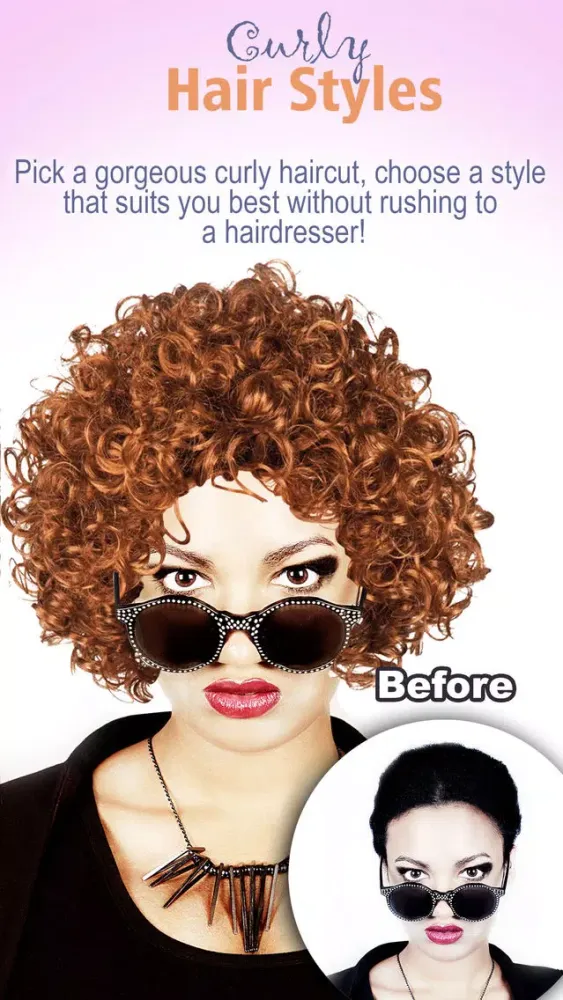 Curly Hair Styles Trendy New Look for Girls Booth स्क्रीनशॉट
