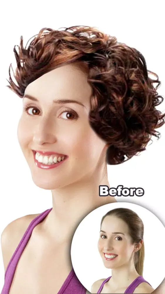 Curly Hair Styles Trendy New Look for Girls Booth स्क्रीनशॉट