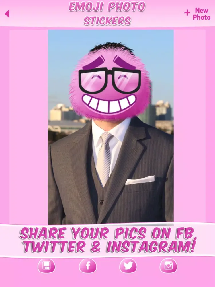 Emoji Stickers Photo: Cute Sticker & Pink Emoticon iPad  स्क्रीनशॉट