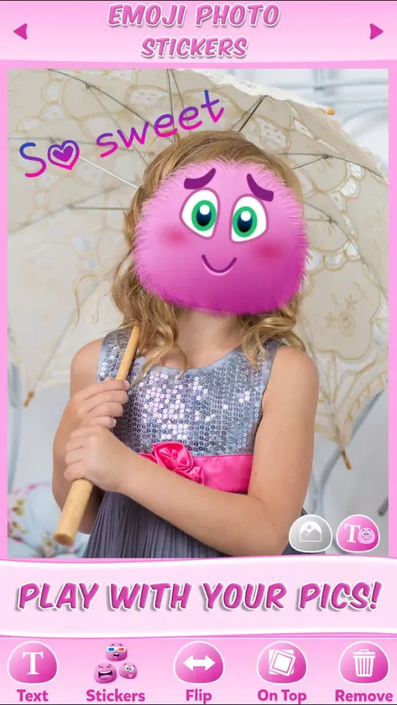 Emoji Stickers Photo: Cute Sticker & Pink Emoticon स्क्रीनशॉट