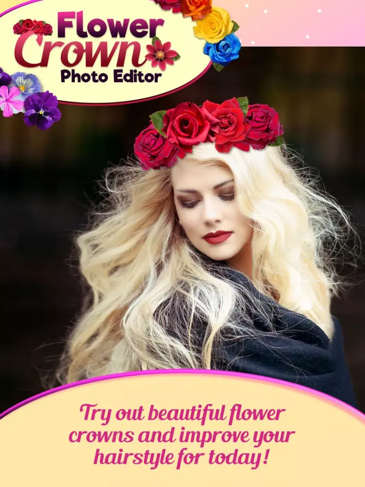 Tangkapan layar Flower Crown Beauty Photo Editor Wedding Hairstyle iPad 