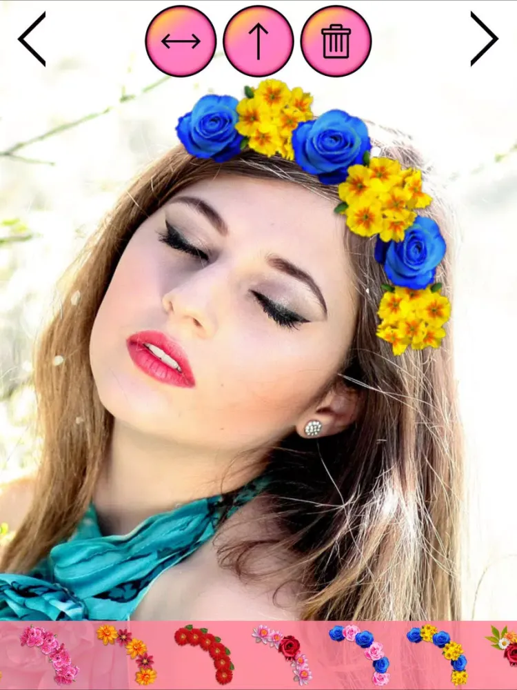 Tangkapan layar Flower Crown Beauty Photo Editor Wedding Hairstyle iPad 
