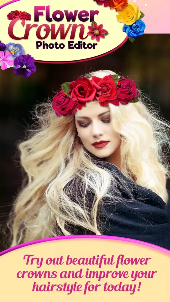 Tangkapan layar Flower Crown Beauty Photo Editor Wedding Hairstyle