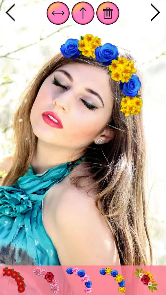 Tangkapan layar Flower Crown Beauty Photo Editor Wedding Hairstyle