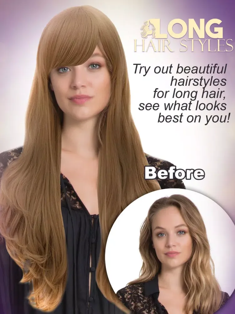 Captures d'écran de Long Hair Styles Recolor Changer Wig Effects Salon iPad 