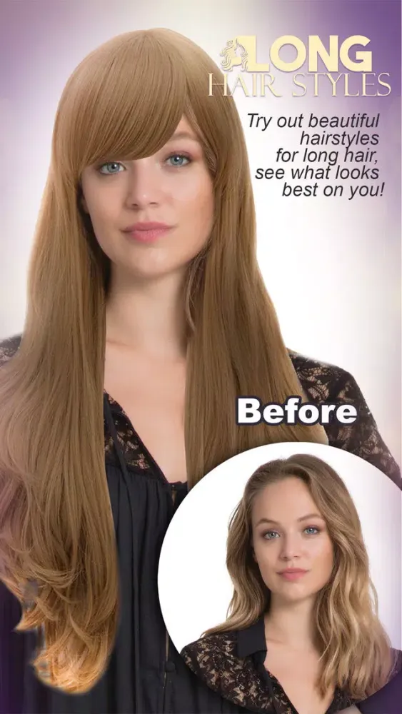 Captures d'écran de Long Hair Styles Recolor Changer Wig Effects Salon