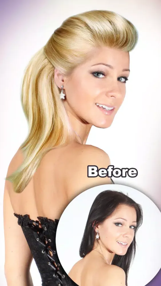 Captures d'écran de Long Hair Styles Recolor Changer Wig Effects Salon