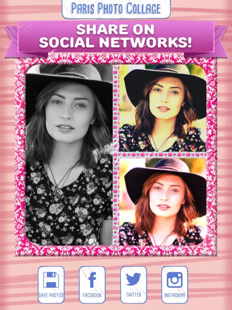Paris Photo Collage Maker with Cute Frames iPad  Screenshots
