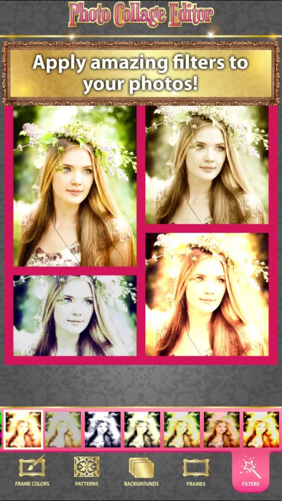 تصاویر Photo Collage Editor - Retouch & Stitch Pics in Girly Grid Layouts with Borders