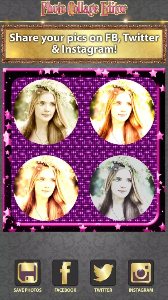 تصاویر Photo Collage Editor - Retouch & Stitch Pics in Girly Grid Layouts with Borders