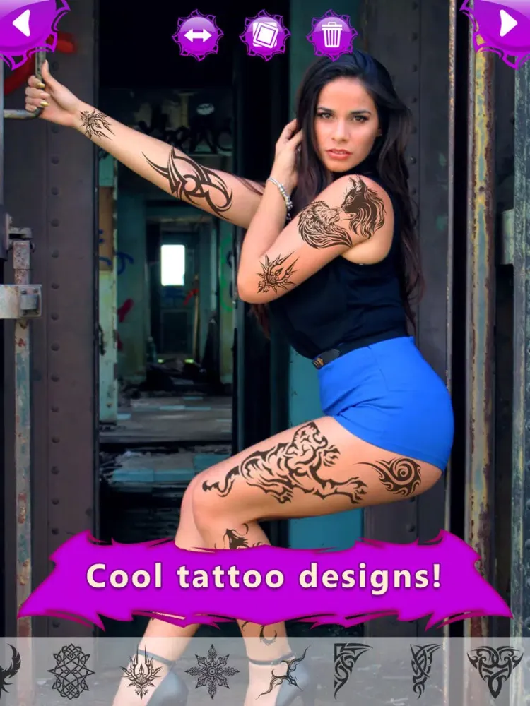Tangkapan layar Tattoo Maker Photo Booth - A Catalog with awesome Fake Ink Designs iPad 
