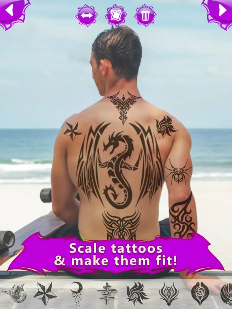 Tangkapan layar Tattoo Maker Photo Booth - A Catalog with awesome Fake Ink Designs iPad 
