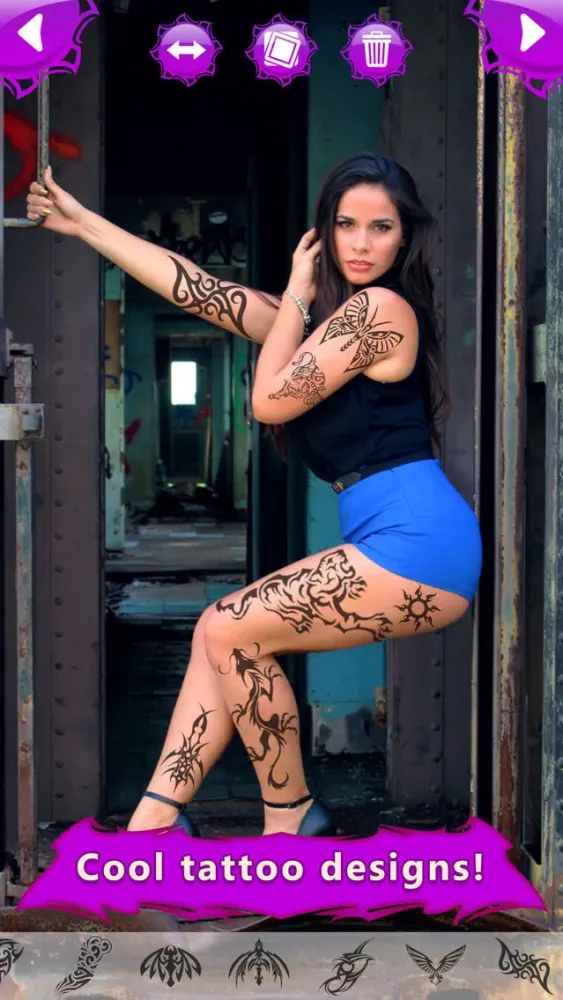 Tangkapan layar Tattoo Maker Photo Booth - A Catalog with awesome Fake Ink Designs