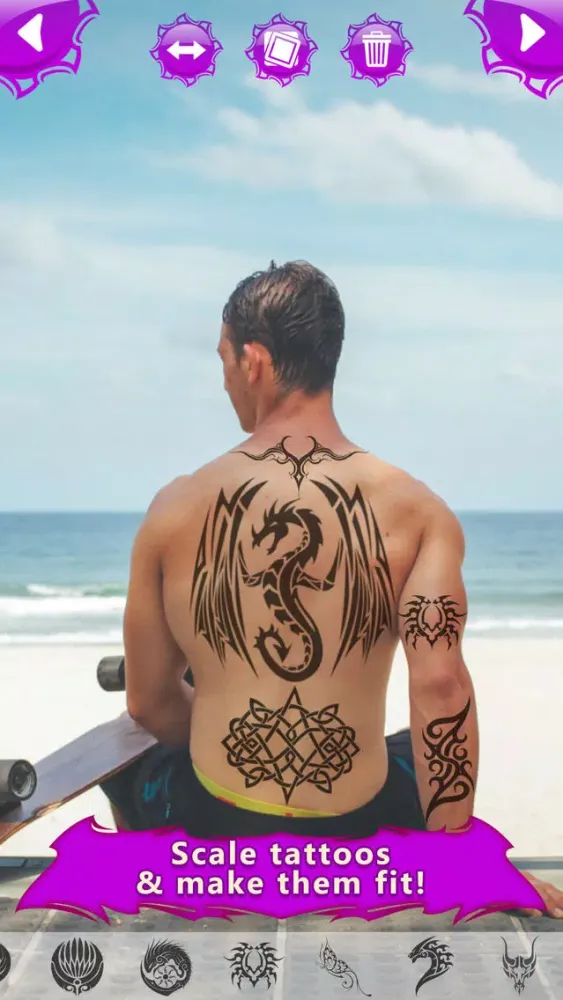 Tangkapan layar Tattoo Maker Photo Booth - A Catalog with awesome Fake Ink Designs